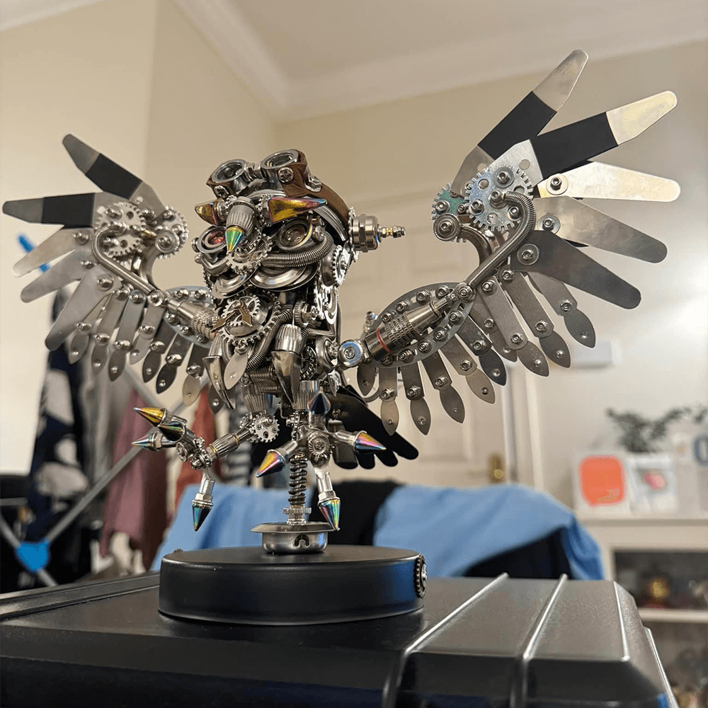 Búho Steampunk Metal 3D