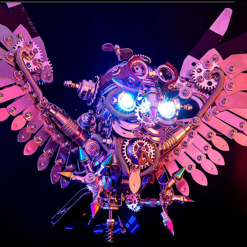Búho Steampunk Metal 3D