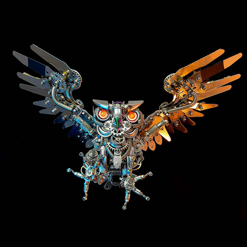 Búho Steampunk Metal 3D