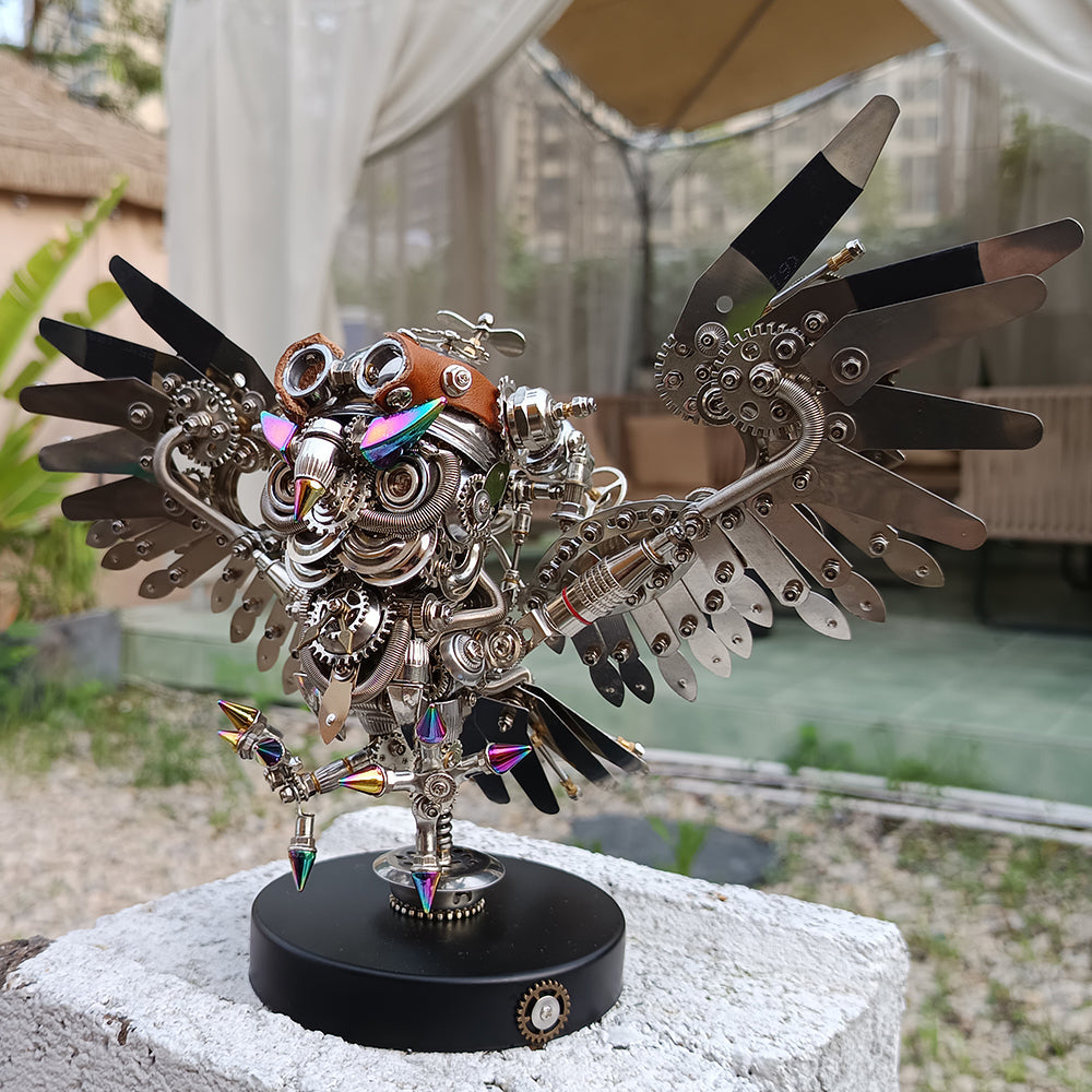 Búho Steampunk Metal 3D