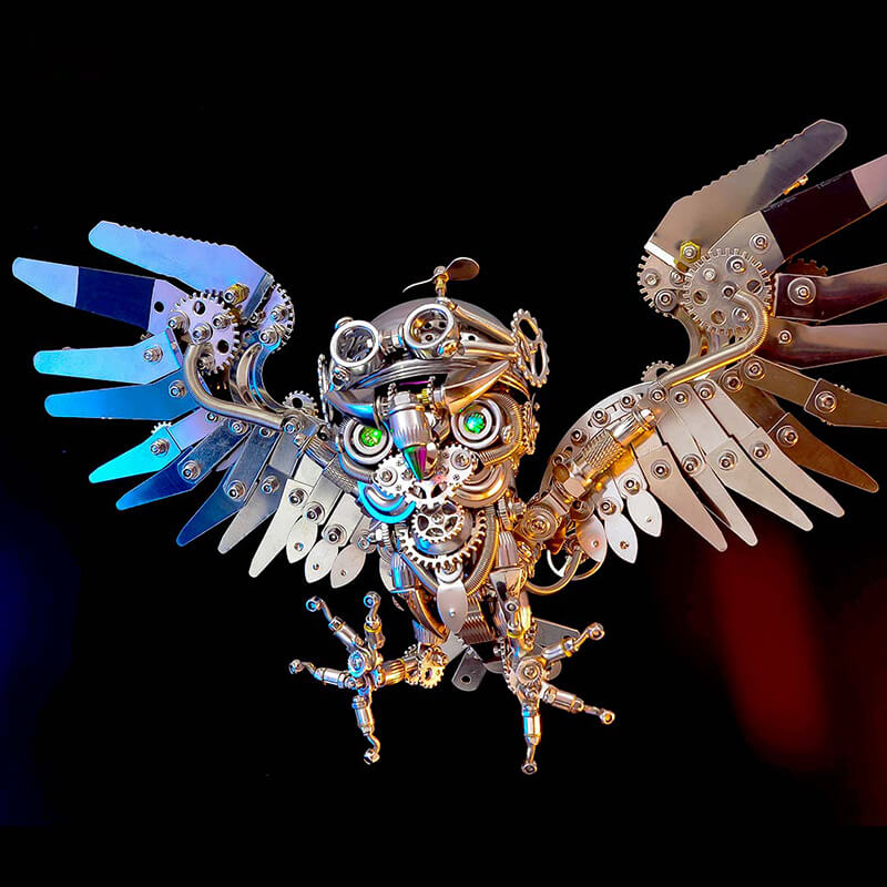Búho Steampunk Metal 3D