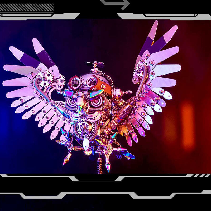 Búho Steampunk Metal 3D