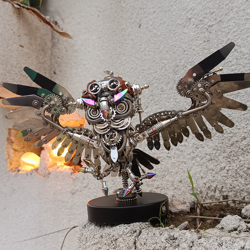 Búho Steampunk Metal 3D