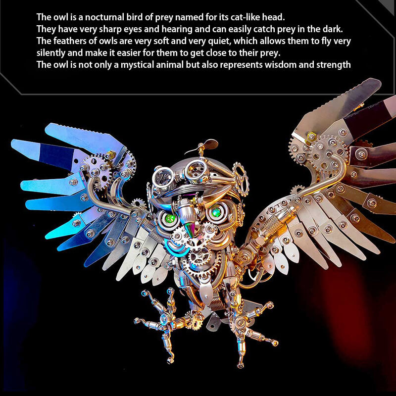 Búho Steampunk Metal 3D