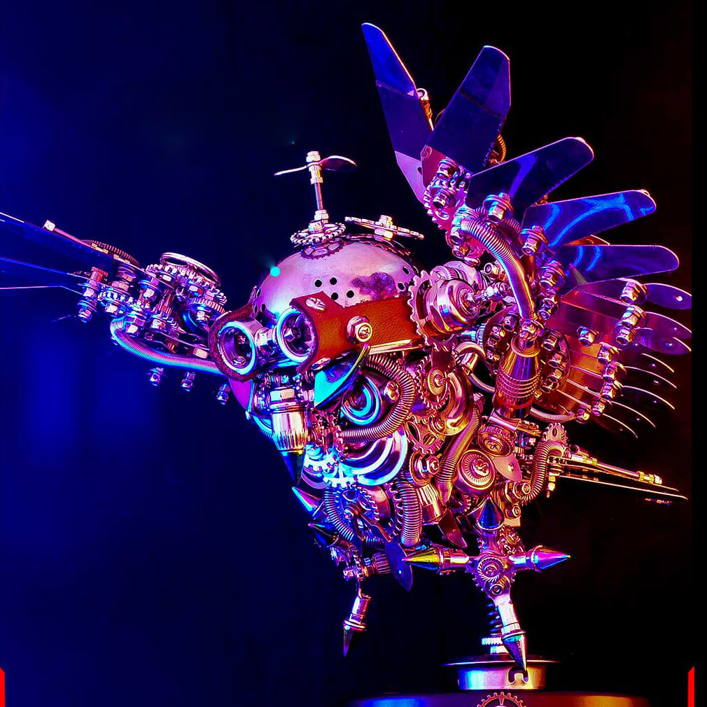 Búho Steampunk Metal 3D