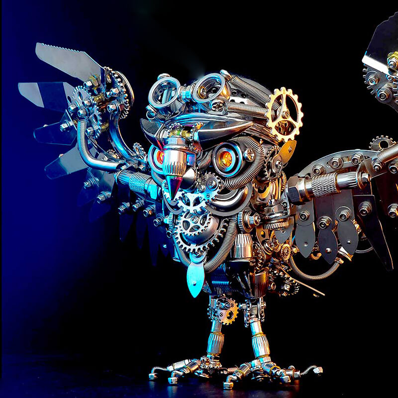 Búho Steampunk Metal 3D