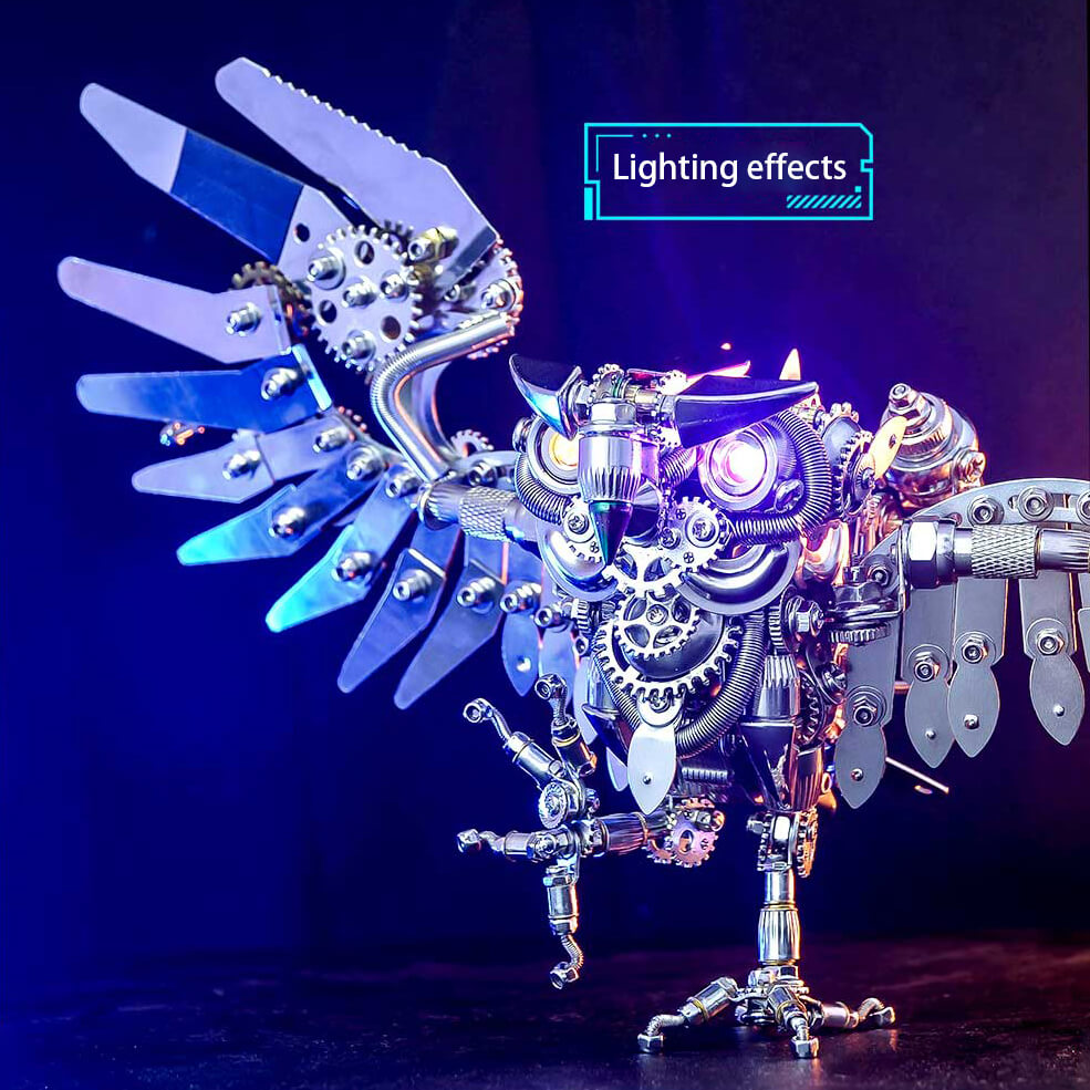 Búho Steampunk Metal 3D
