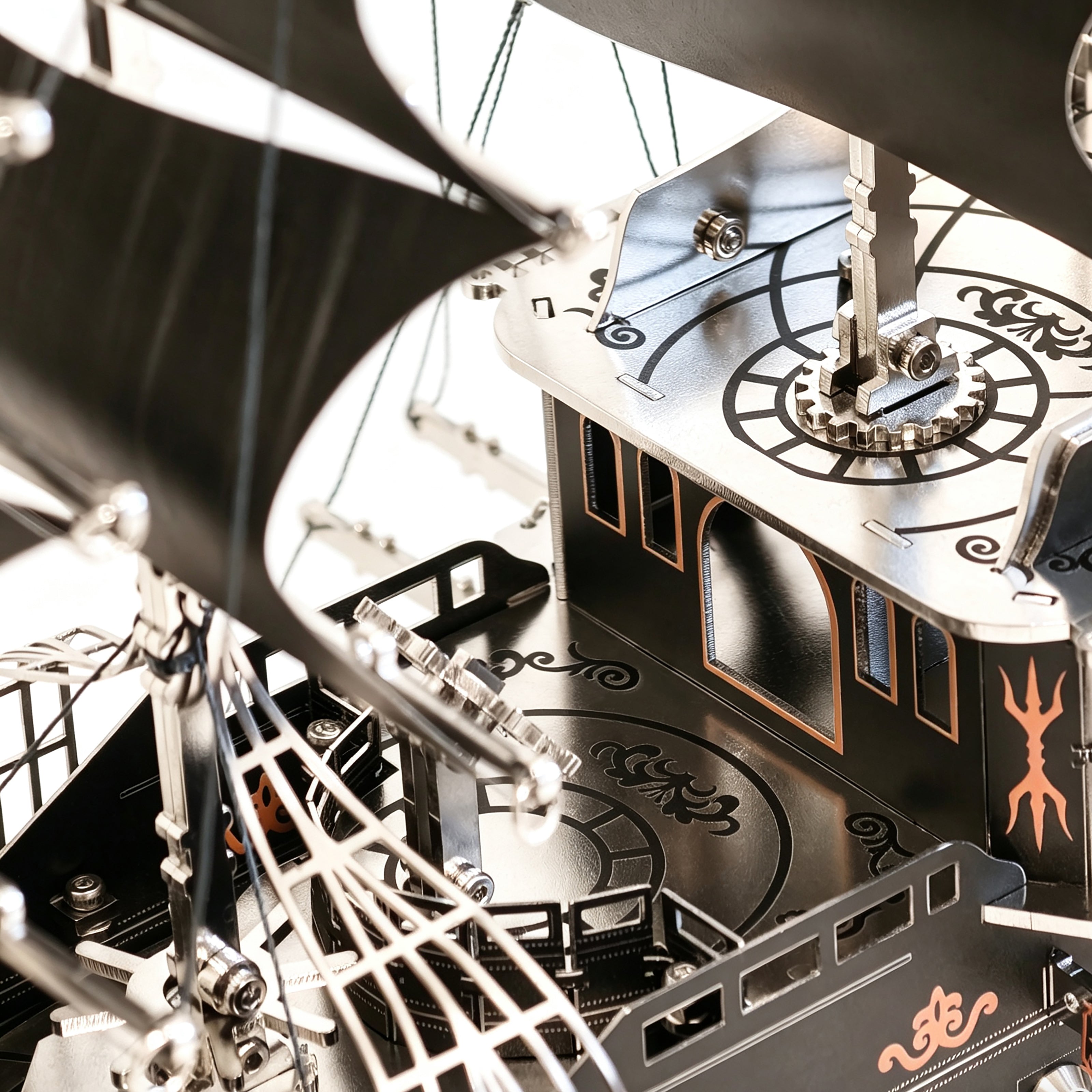 Barco Pirata Mecánico Metal 3D