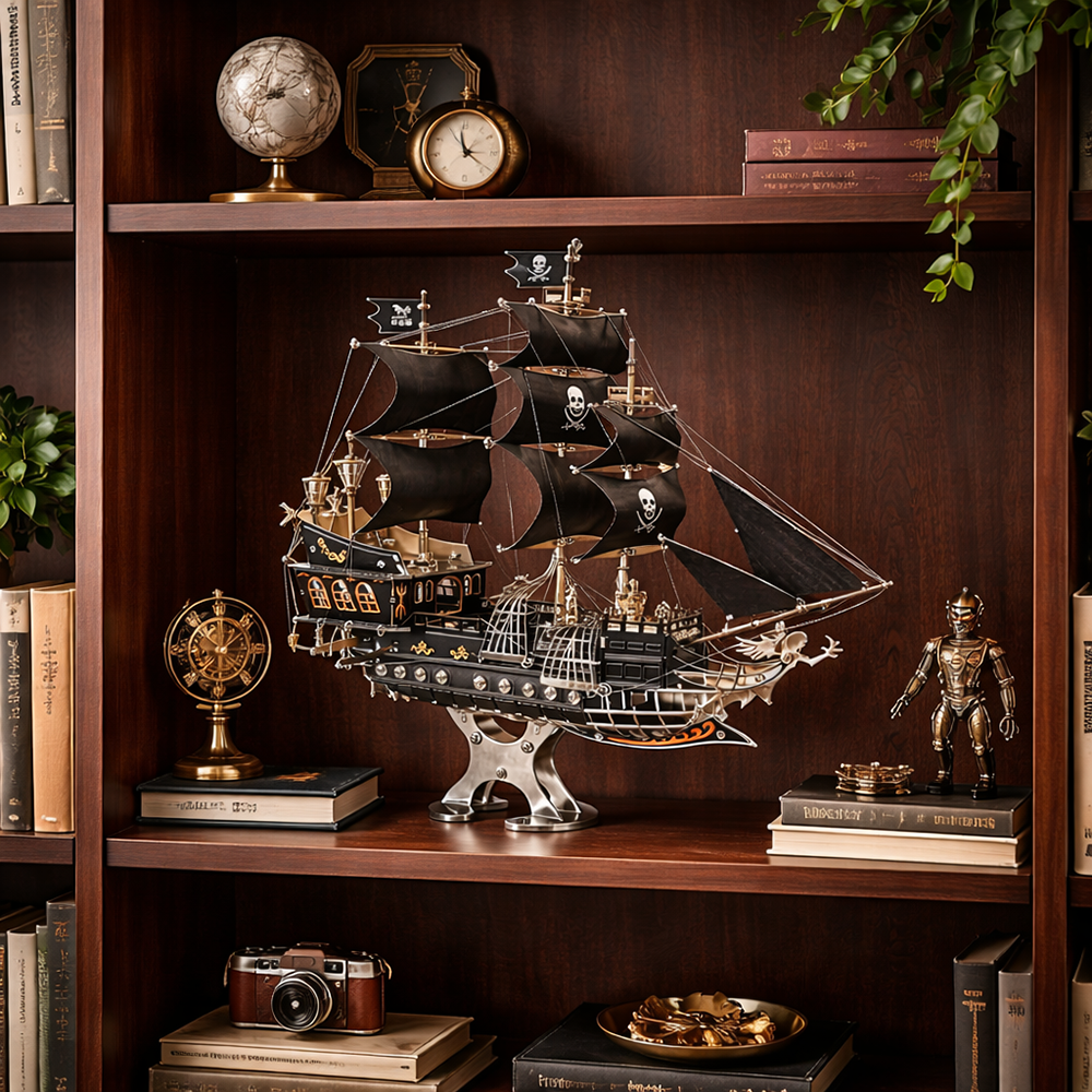 Barco Pirata Mecánico Metal 3D