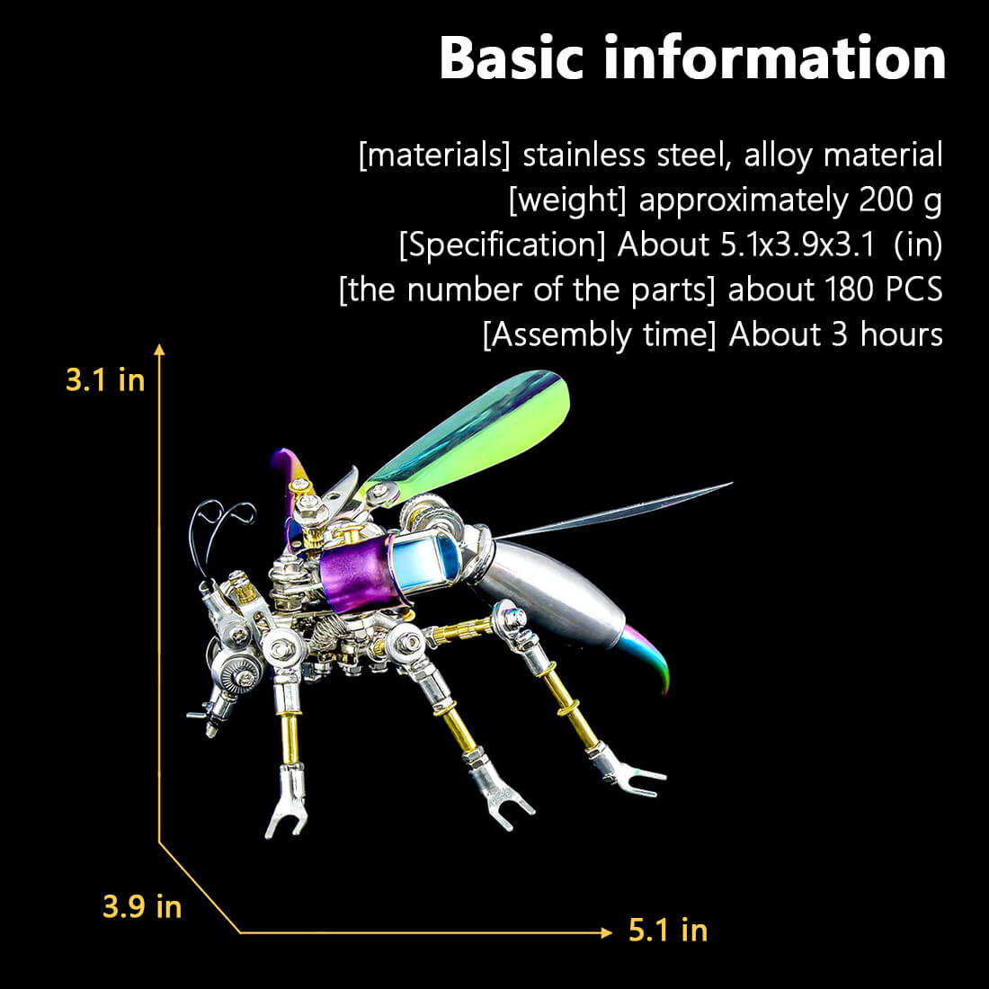 Insecto Punk Metal 3D
