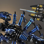 Escorpión Azul Negro Punk Metal 3D
