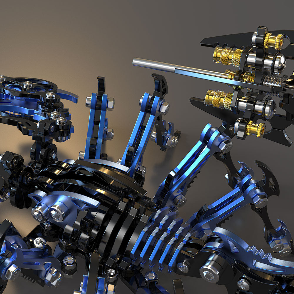 Escorpión Azul Negro Punk Metal 3D
