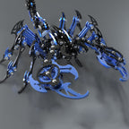 Escorpión Azul Negro Punk Metal 3D