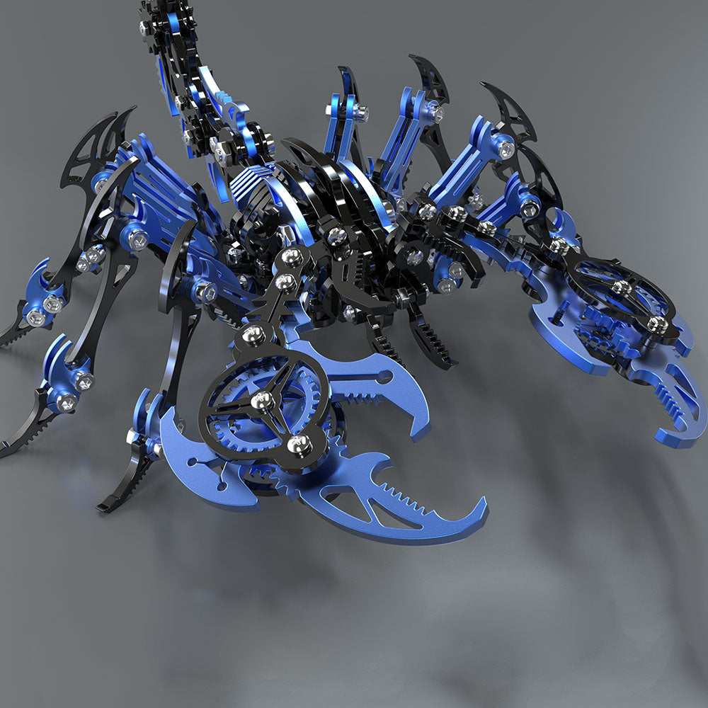 Escorpión Azul Negro Punk Metal 3D