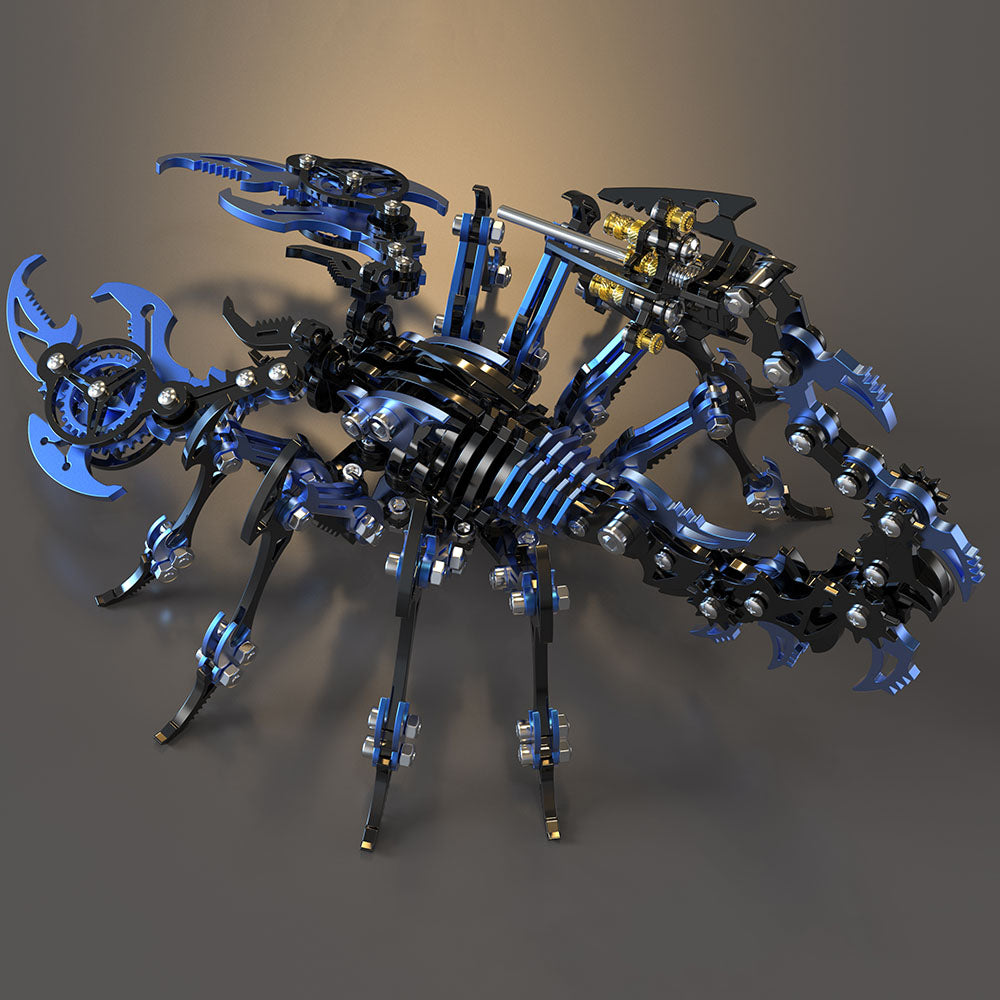 Escorpión Azul Negro Punk Metal 3D