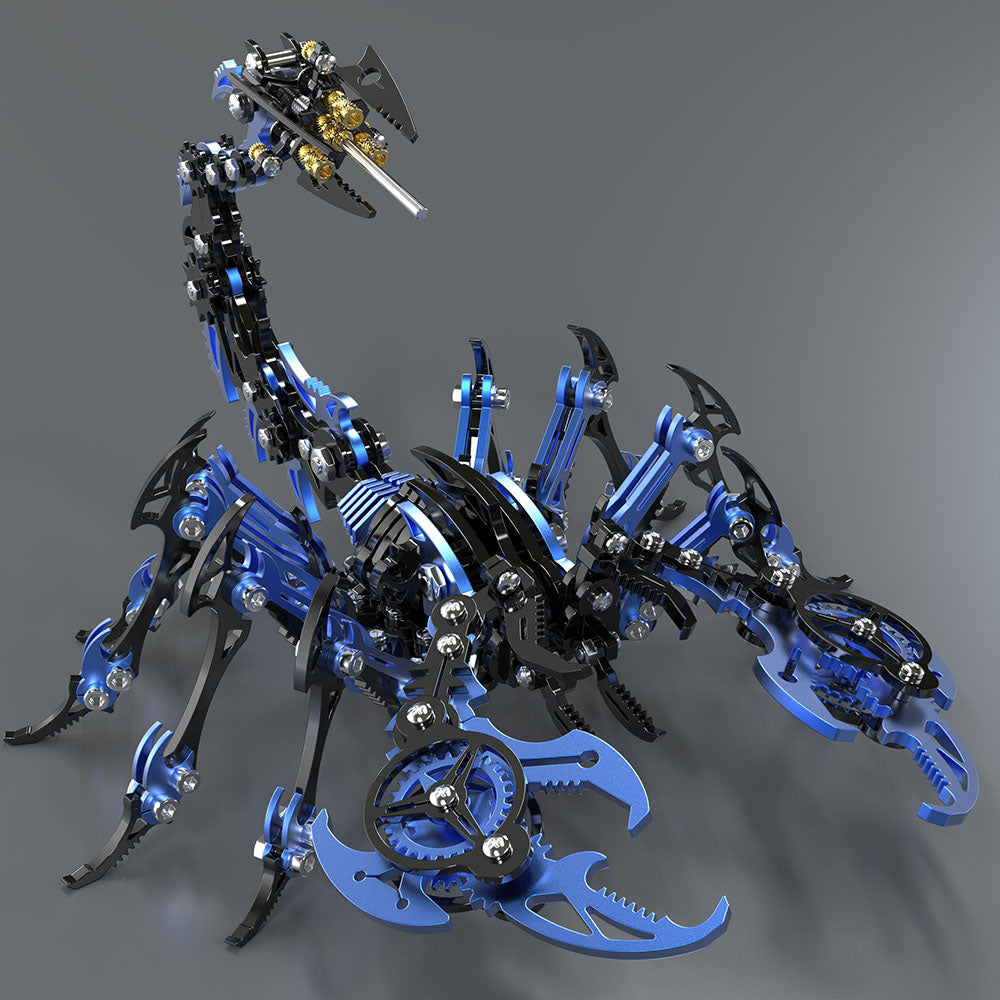 Escorpión Azul Negro Punk Metal 3D