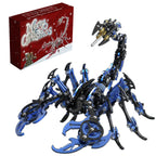 Escorpión Azul Negro Punk Metal 3D