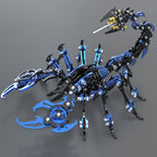 Escorpión Azul Negro Punk Metal 3D