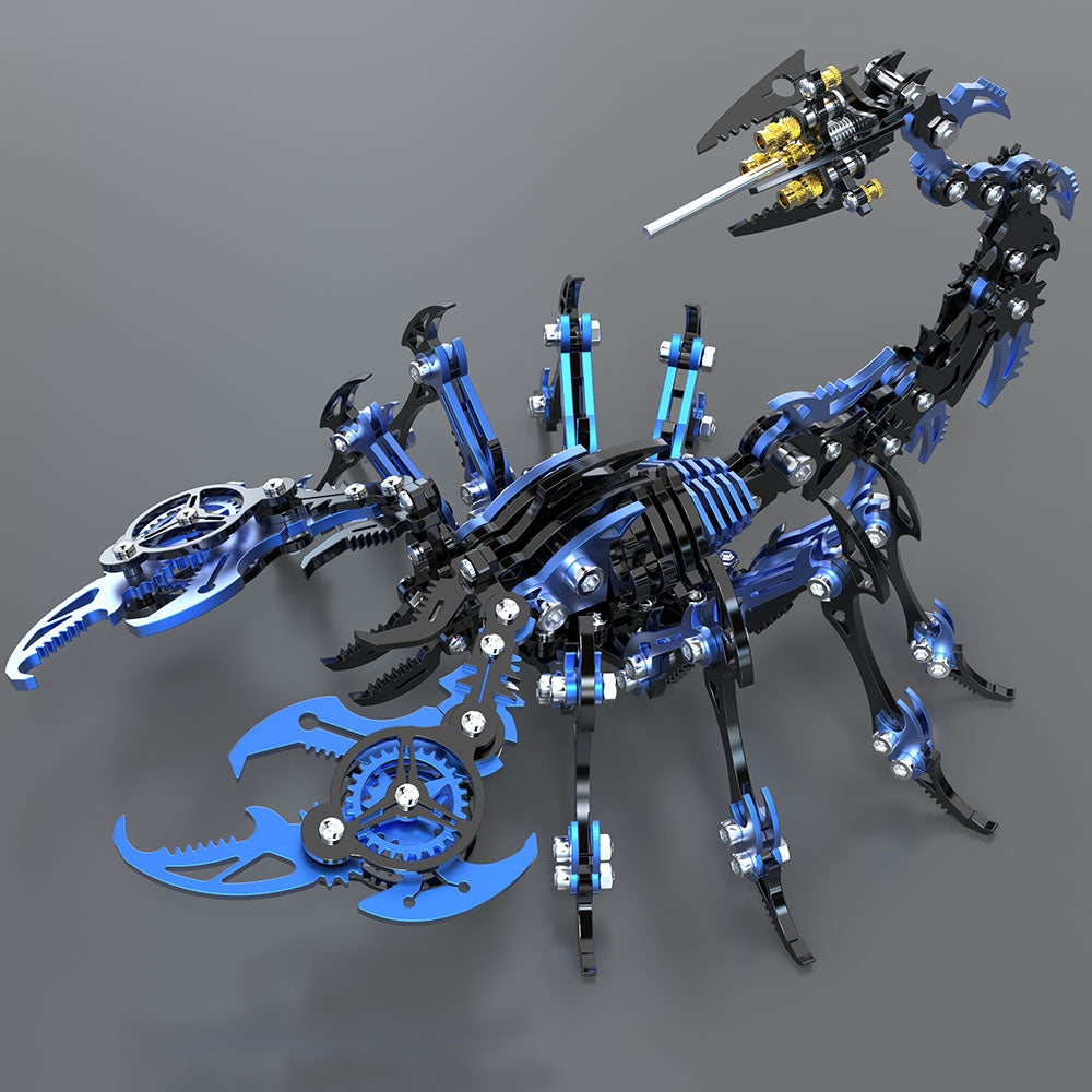 Escorpión Azul Negro Punk Metal 3D