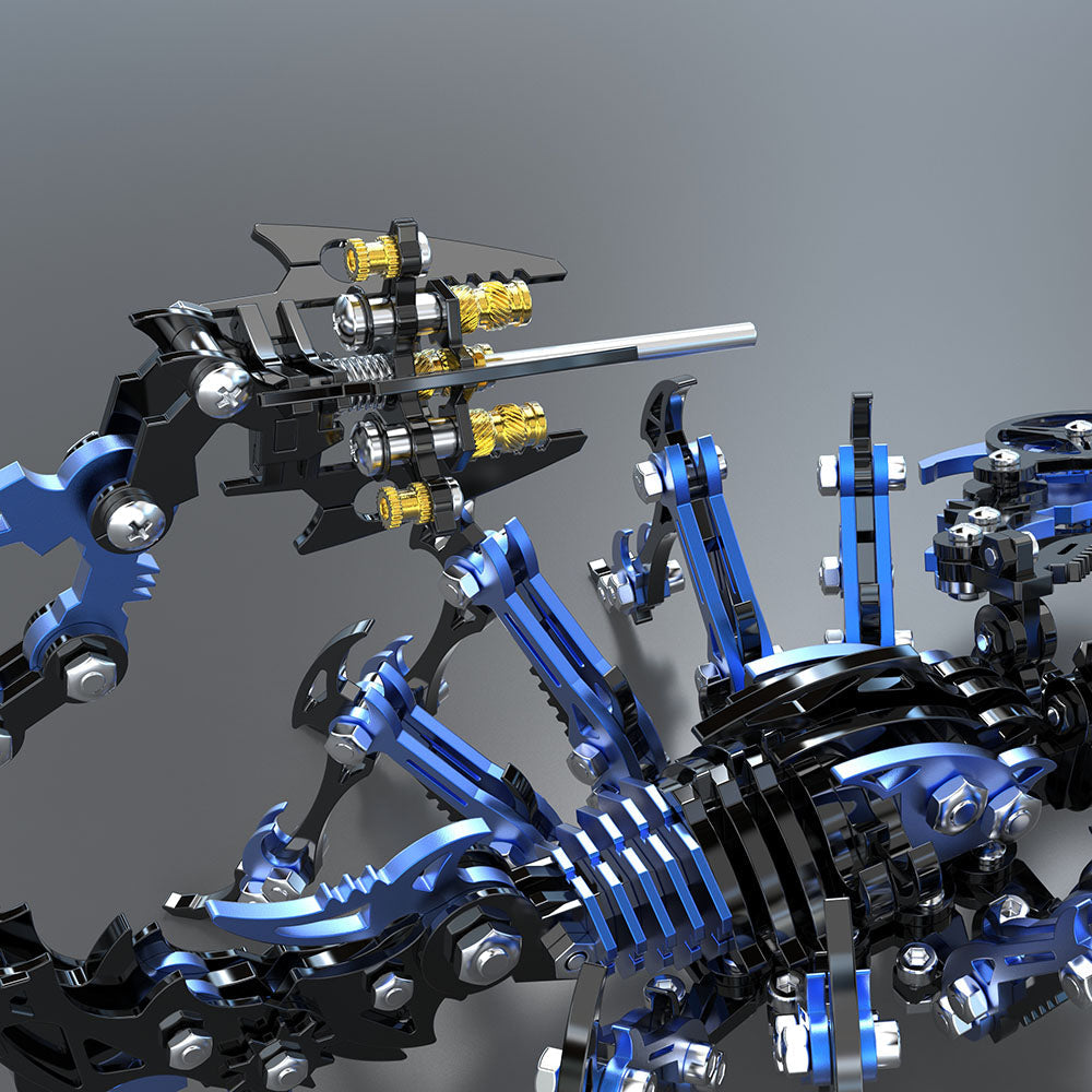 Escorpión Azul Negro Punk Metal 3D