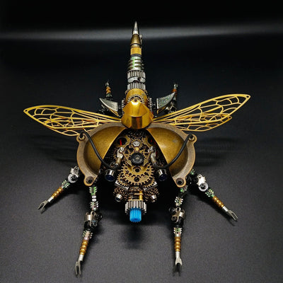 Escarabajo de Guerra Steampunk Metal 3D con Luz