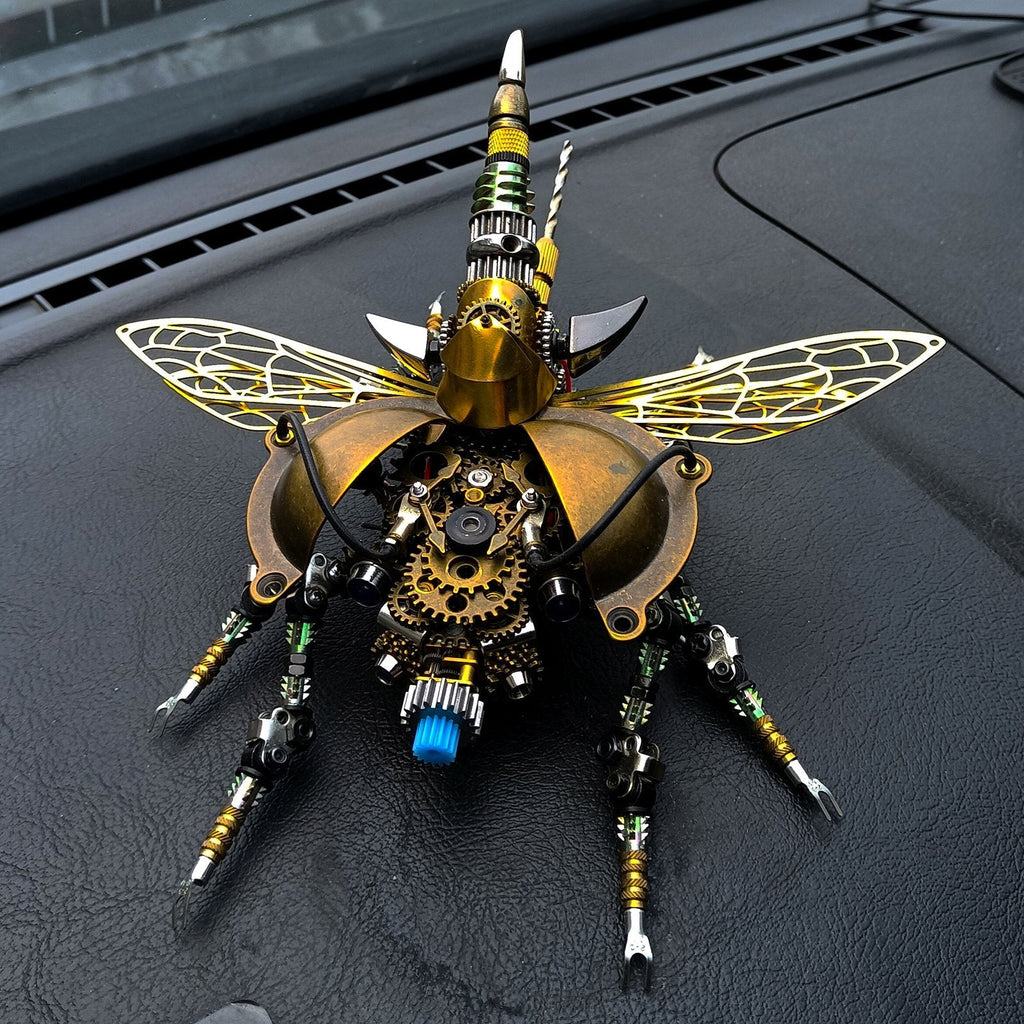 Escarabajo de Guerra Steampunk Metal 3D con Luz