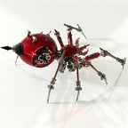 Araña Roja Mecánica Steampunk Metal 3D con Armas