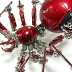 Araña Roja Mecánica Steampunk Metal 3D con Armas