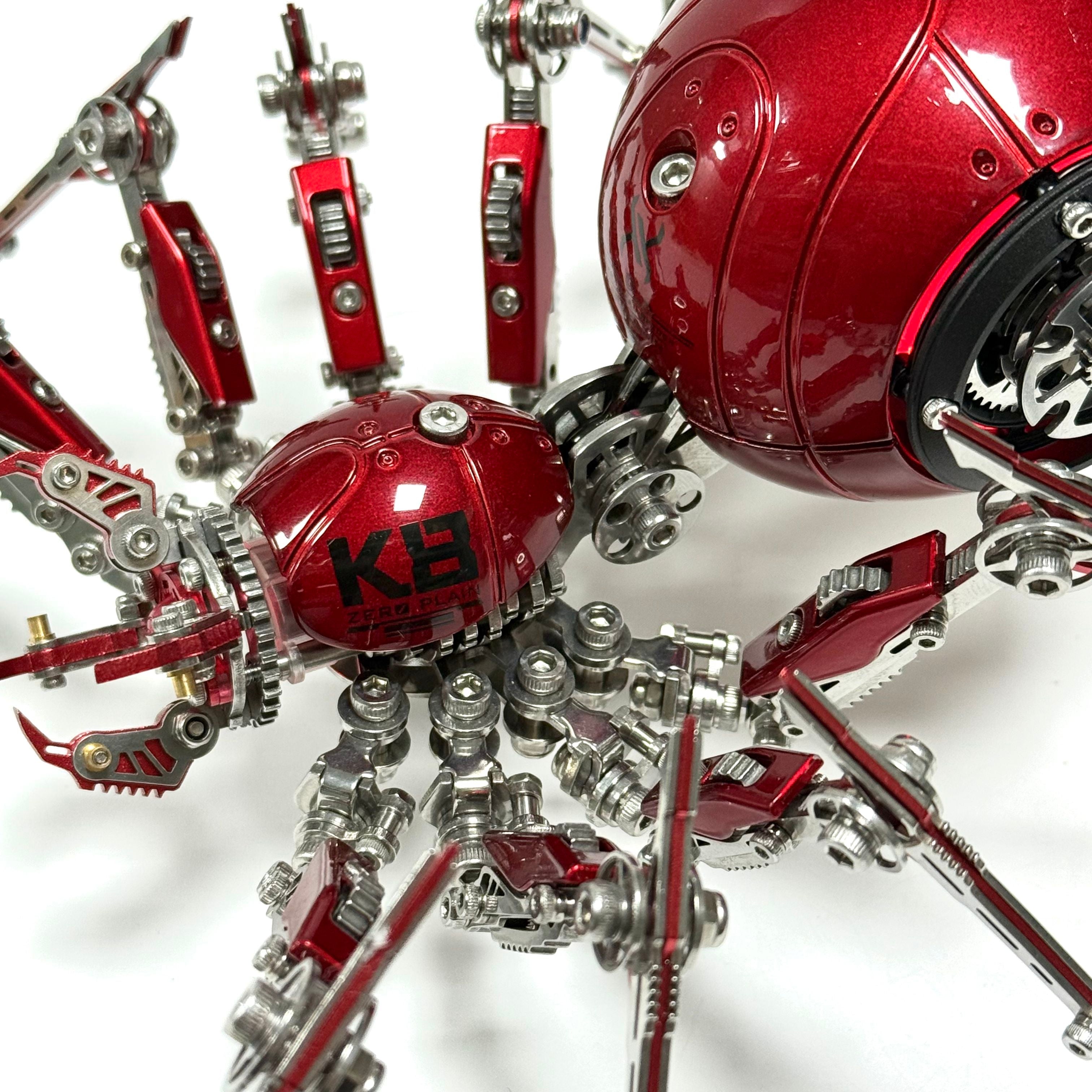 Araña Roja Mecánica Steampunk Metal 3D con Armas