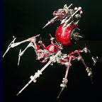 Araña Roja Mecánica Steampunk Metal 3D con Armas