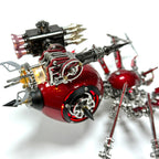 Araña Roja Mecánica Steampunk Metal 3D con Armas