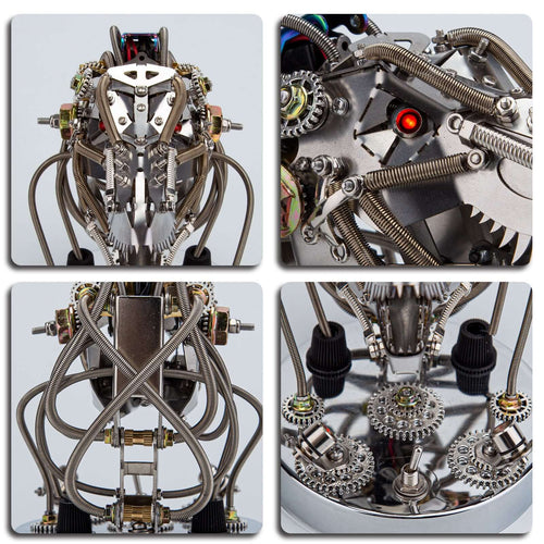 Cabeza Dinosaurio Mecánica Movible Metal 3D 180 piezas
