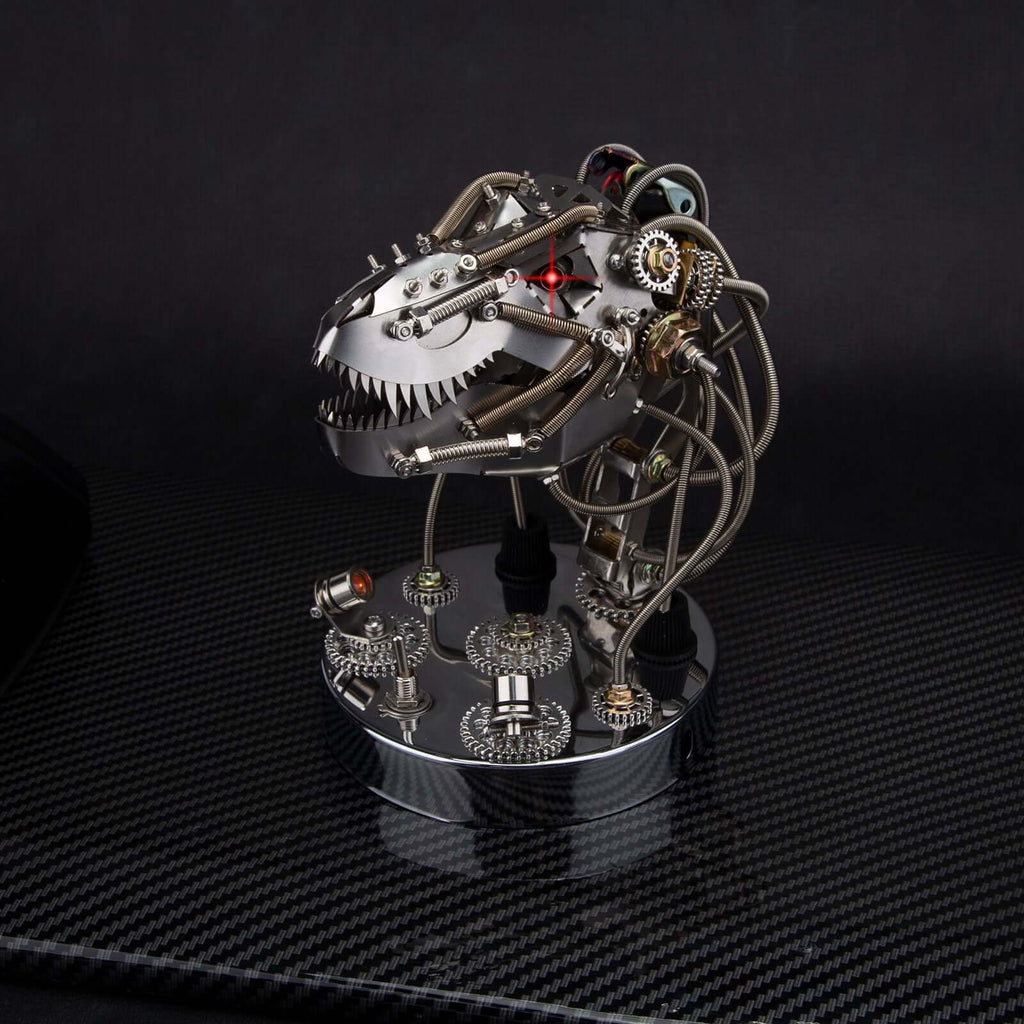 Cabeza Dinosaurio Mecánica Movible Metal 3D 180 piezas