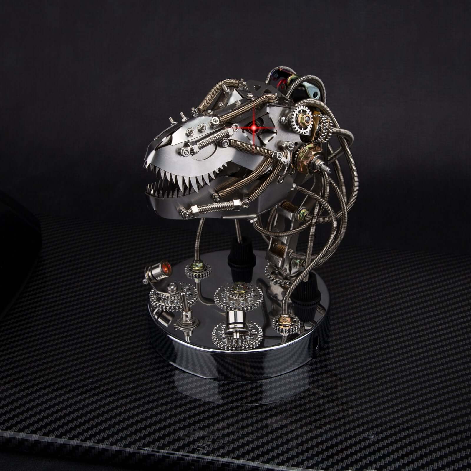 Cabeza Dinosaurio Mecánica Movible Metal 3D 180 piezas