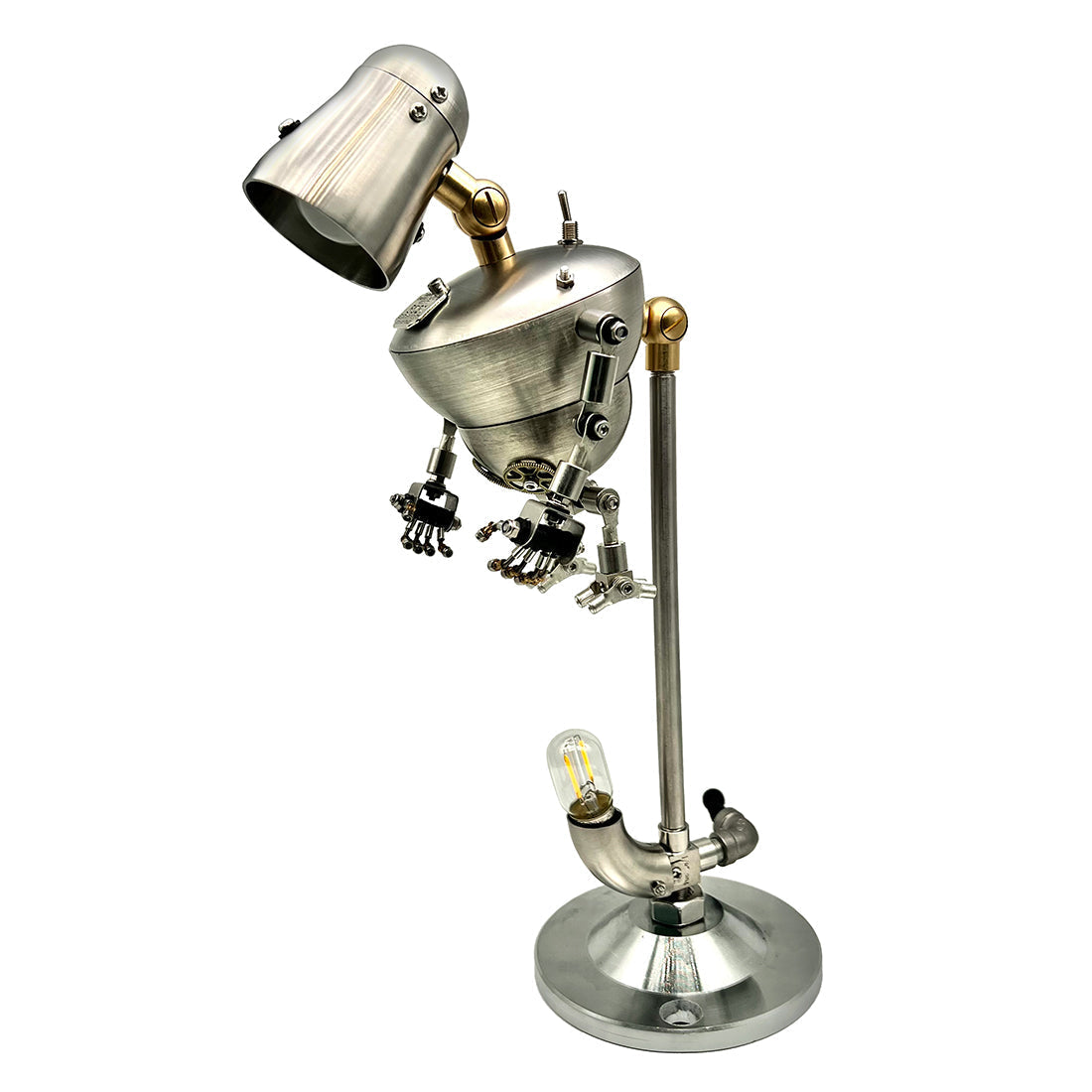 Lámpara Robot Steampunk Metal No.3 Enchufe EU
