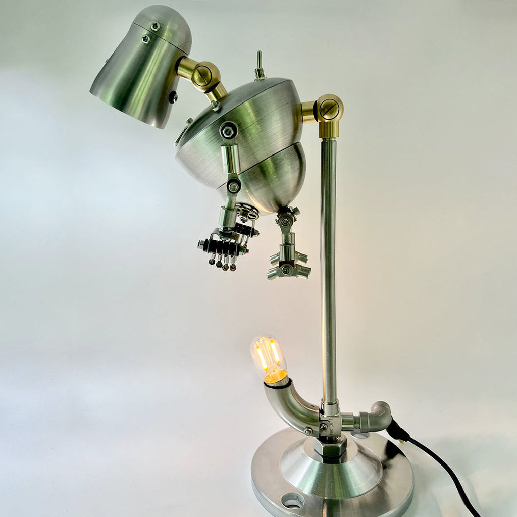Lámpara Robot Steampunk Metal No.3 Enchufe US
