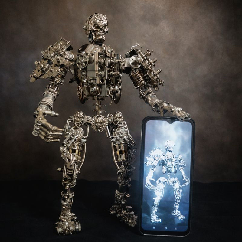 Guerrero Calavera de Hierro Steampunk Metal 3D 1200 piezas