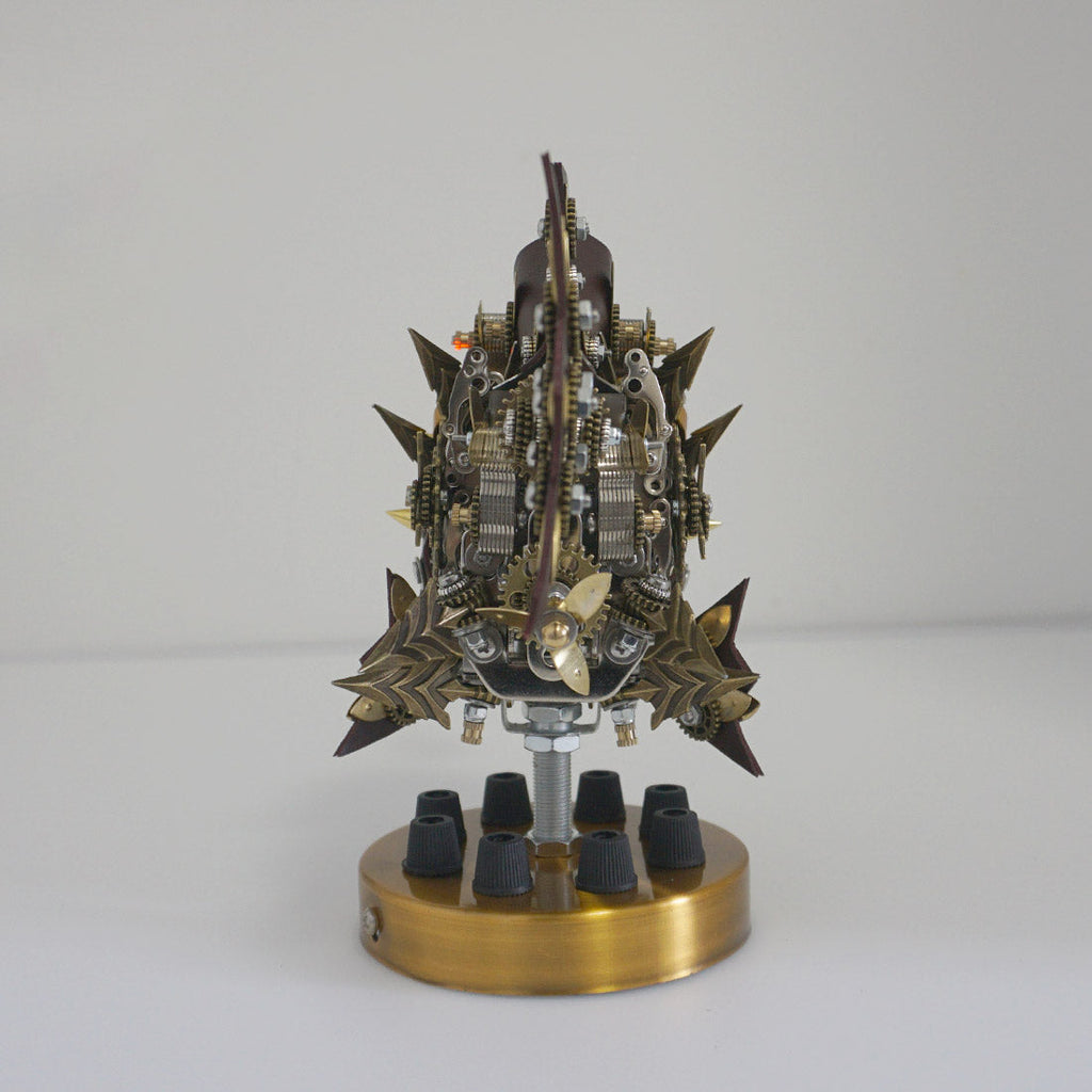Pez Linterna Steampunk Metal 3D con Base