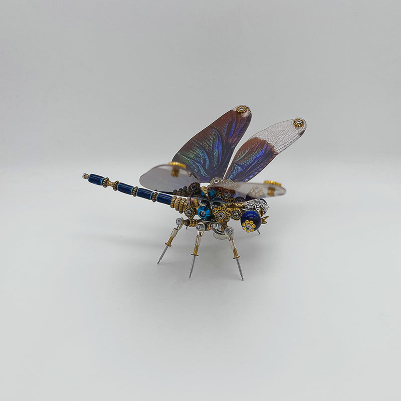 Libélula Alas Negras Steampunk Metal 3D
