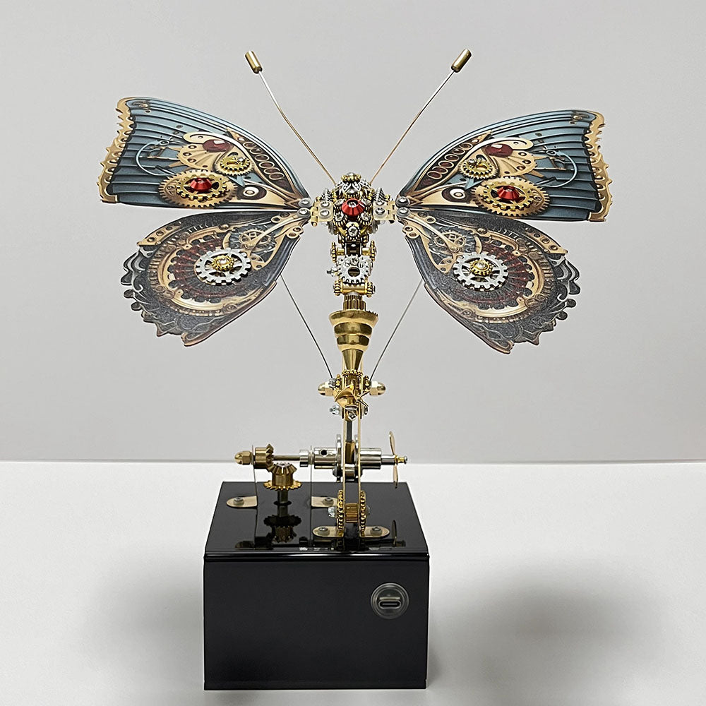 Mariposa Steampunk Metal 3D con Caja Musical
