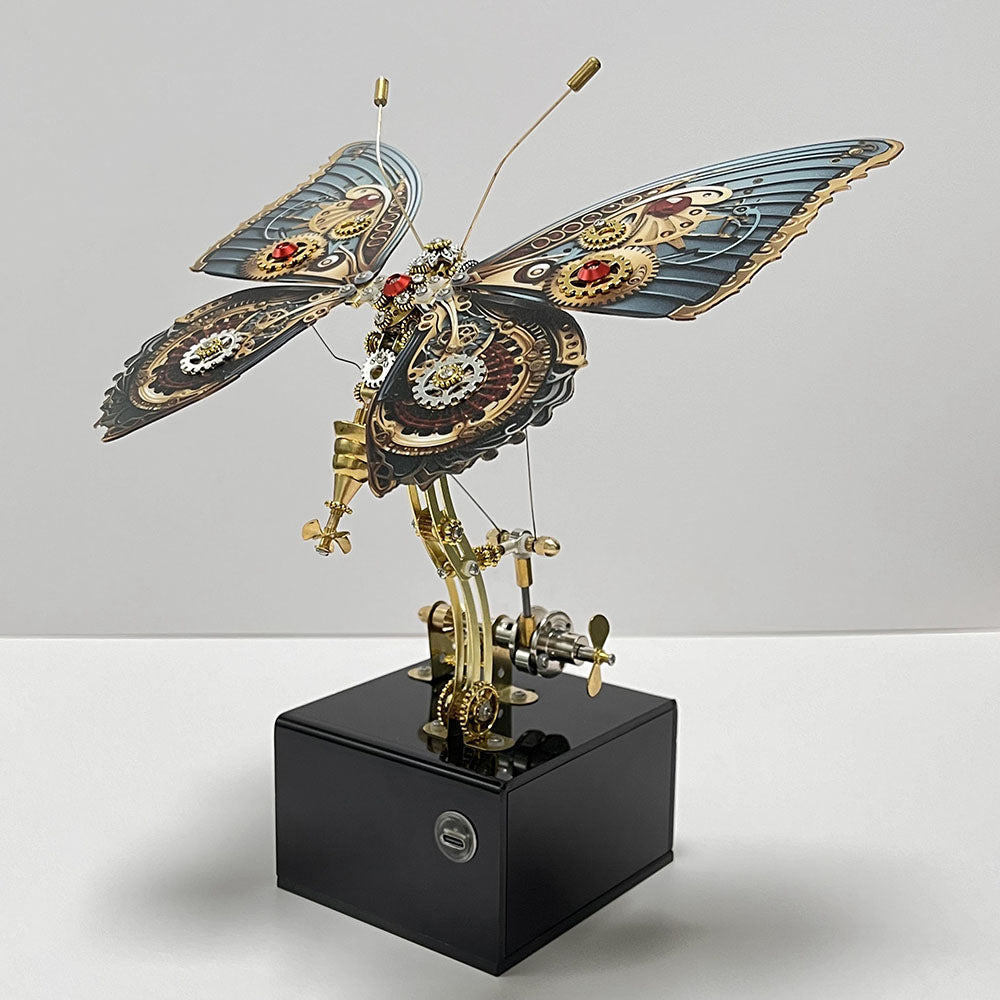 Mariposa Steampunk Metal 3D con Caja Musical