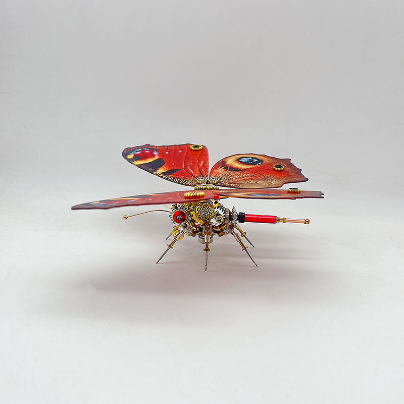Mariposa Pavo Real Ninfa Steampunk Metal 3D