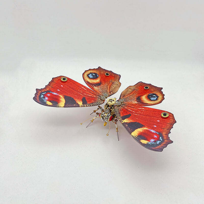 Mariposa Pavo Real Ninfa Steampunk Metal 3D