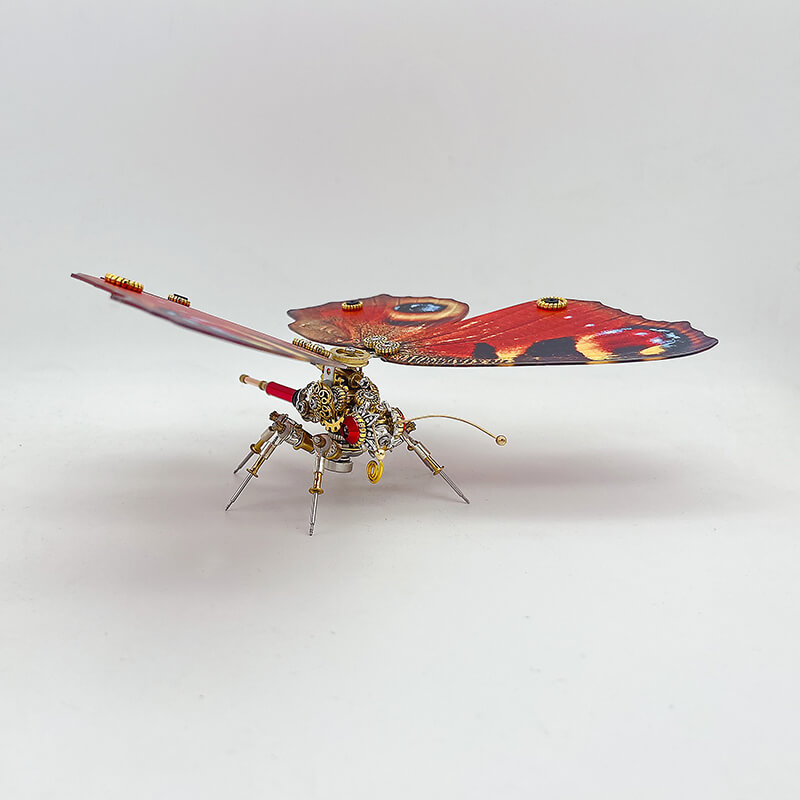 Mariposa Pavo Real Ninfa Steampunk Metal 3D