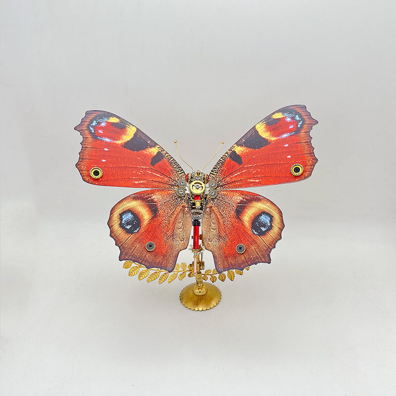 Mariposa Pavo Real Ninfa Steampunk Metal 3D