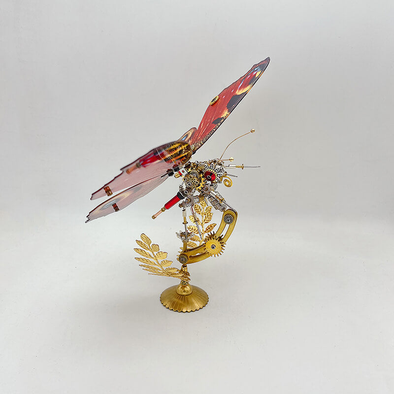 Mariposa Pavo Real Ninfa Steampunk Metal 3D