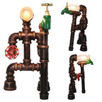 Lámpara Mesa Vintage Tubería Metal Steampunk