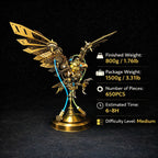 Águila Mecánica Steampunk Metal 3D con Ojos LED