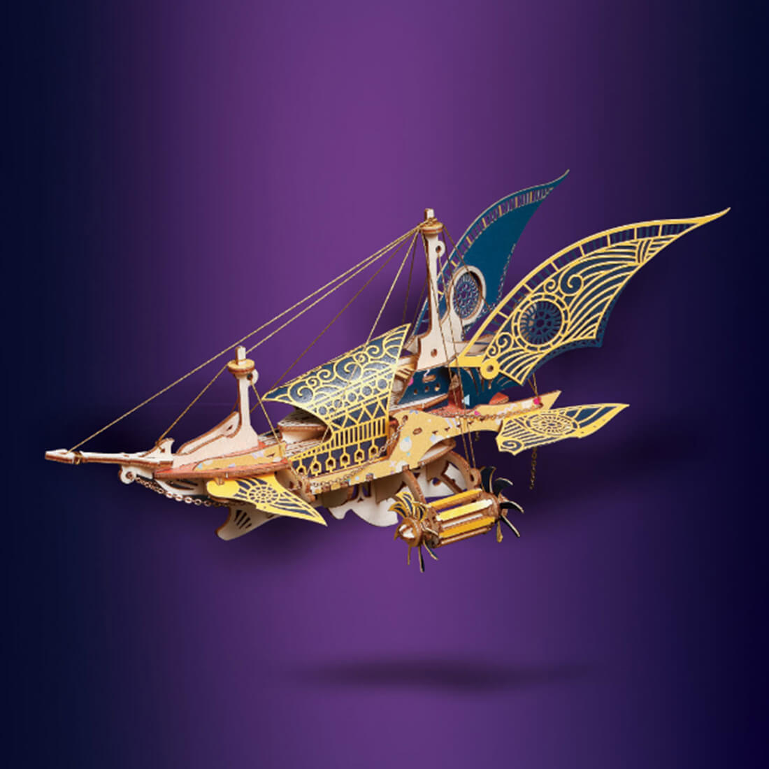 Nave Espacial Steampunk Madera 3D