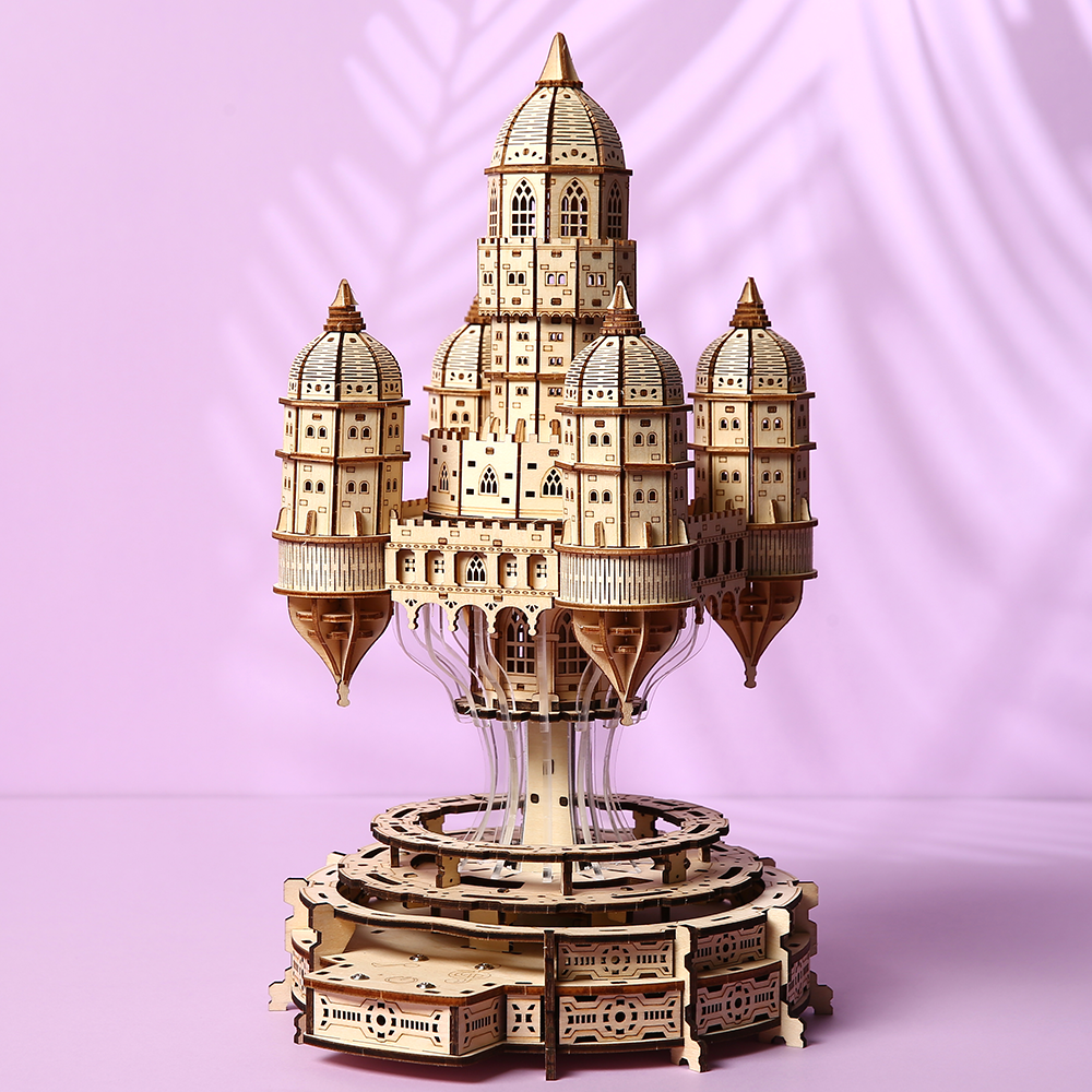 Castillo Flotante Steampunk Madera 3D